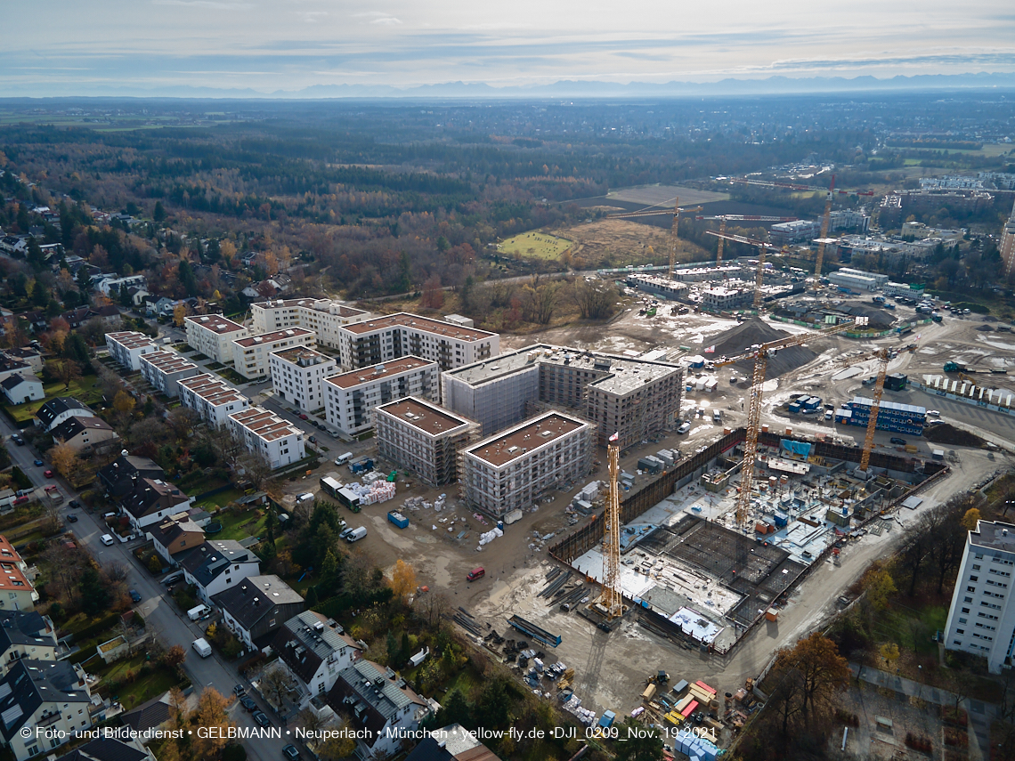 19.11.2021 - Luftbilder von der Baustelle Alexisquartier und Pandion Verde in Neuperlach